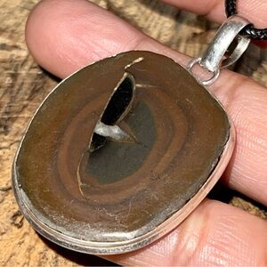 Brown Septarian Nodule Pendant 2”